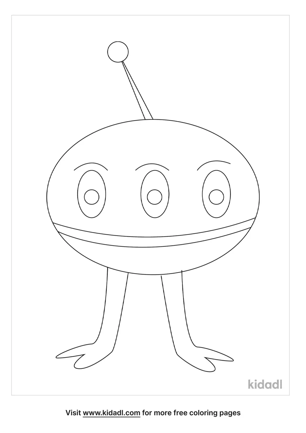 Alien With 3 Eyes And 1 Antennae
