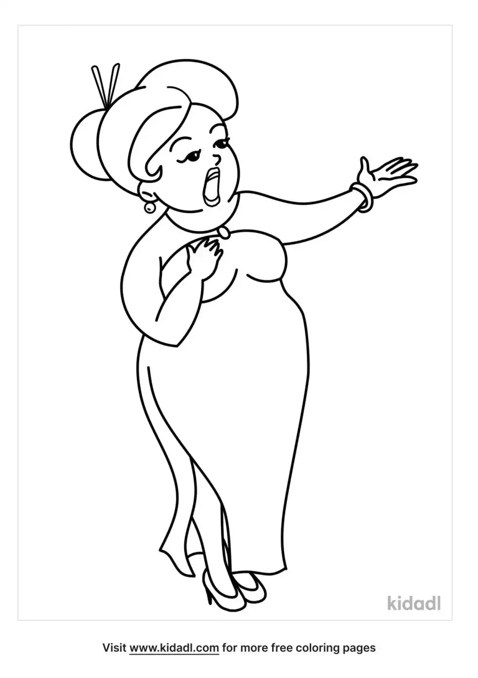 The Fat Lady Detailed Coloring Page