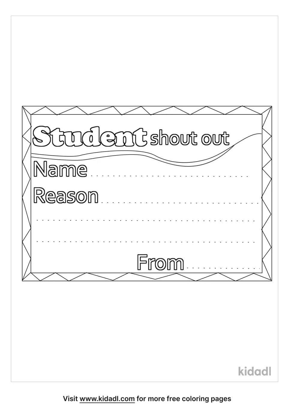 Shout Outs For Students Coloring Page