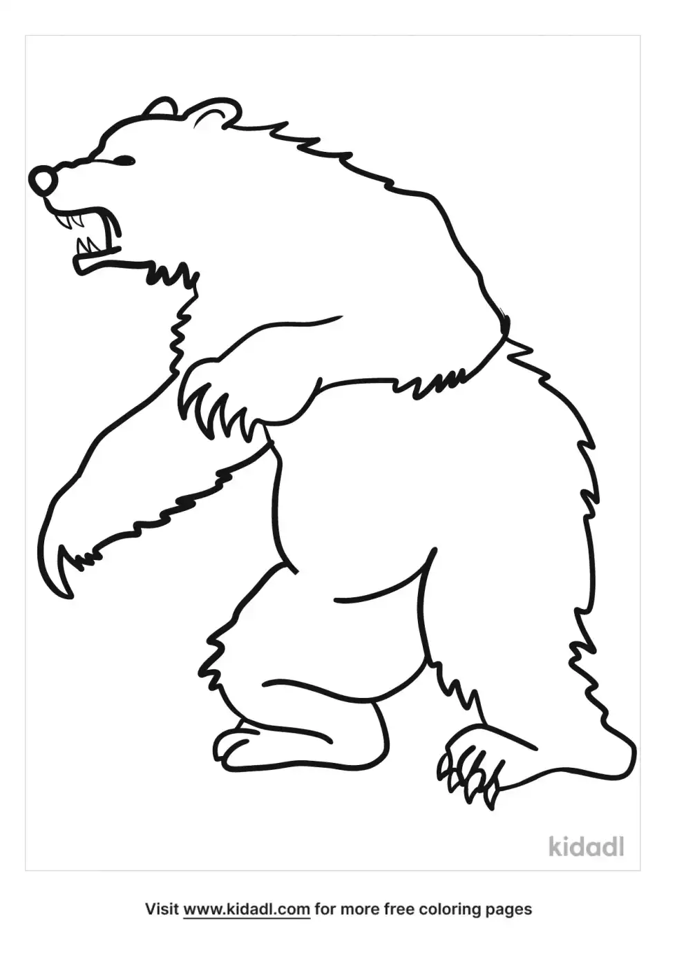 Fierce Bear Coloring Page