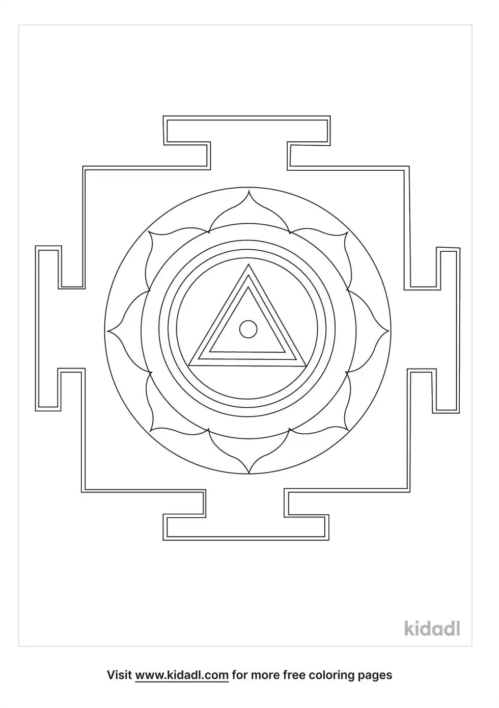 Kali Yantra Coloring Page
