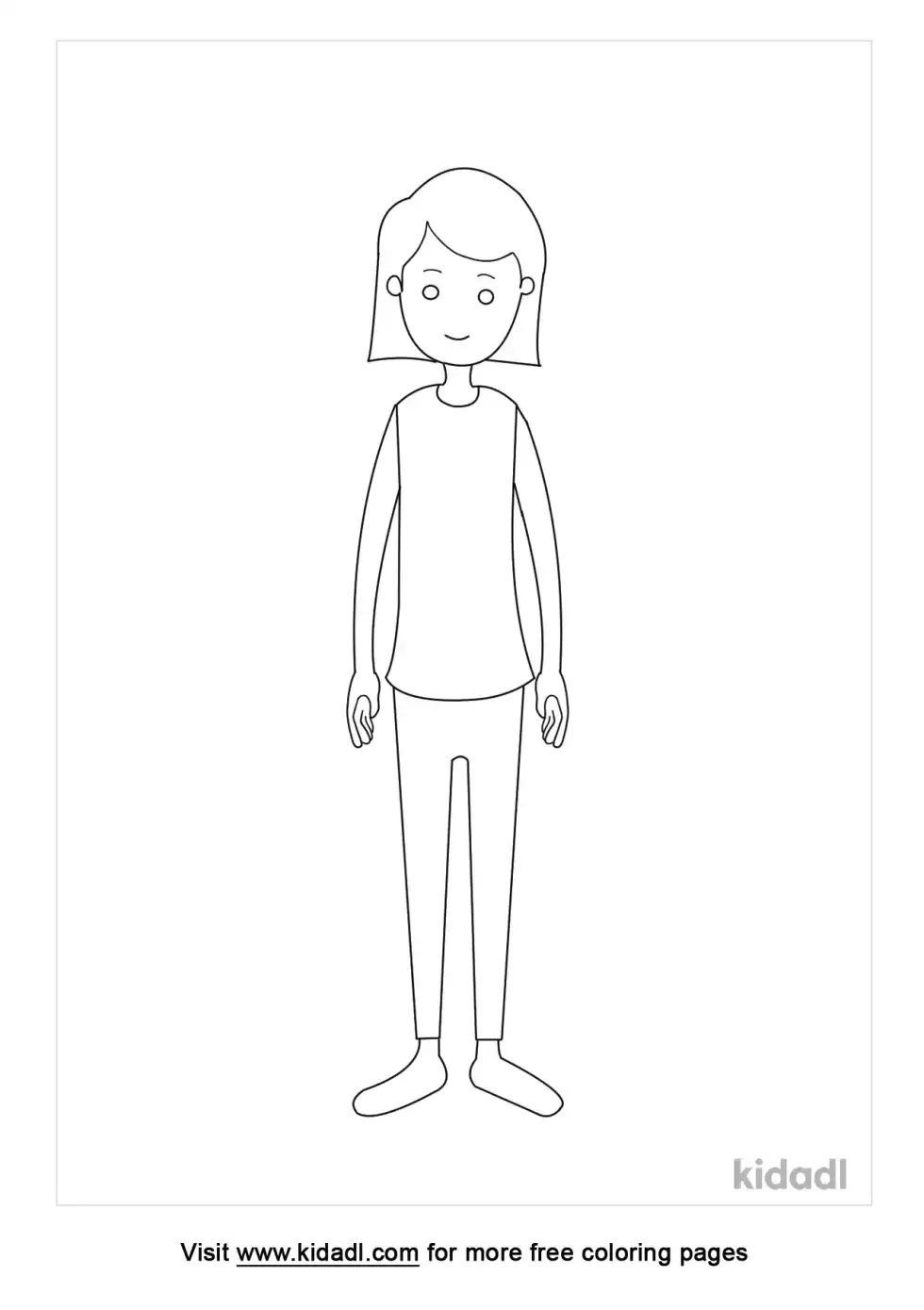 Woman With Short Hair Coloring Page