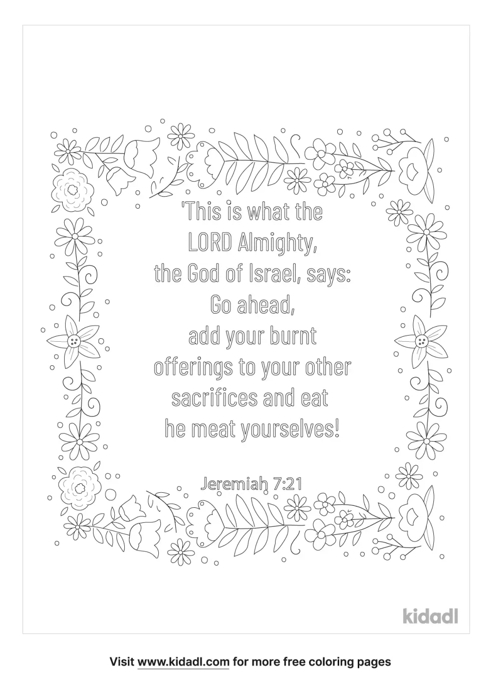 Jeremiah 7:21 Coloring Page
