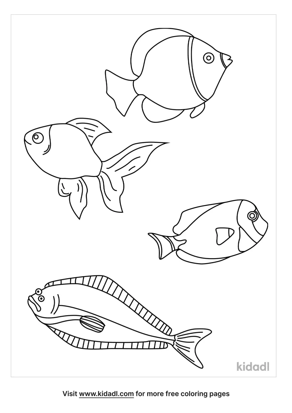 Different Fish Coloring Page