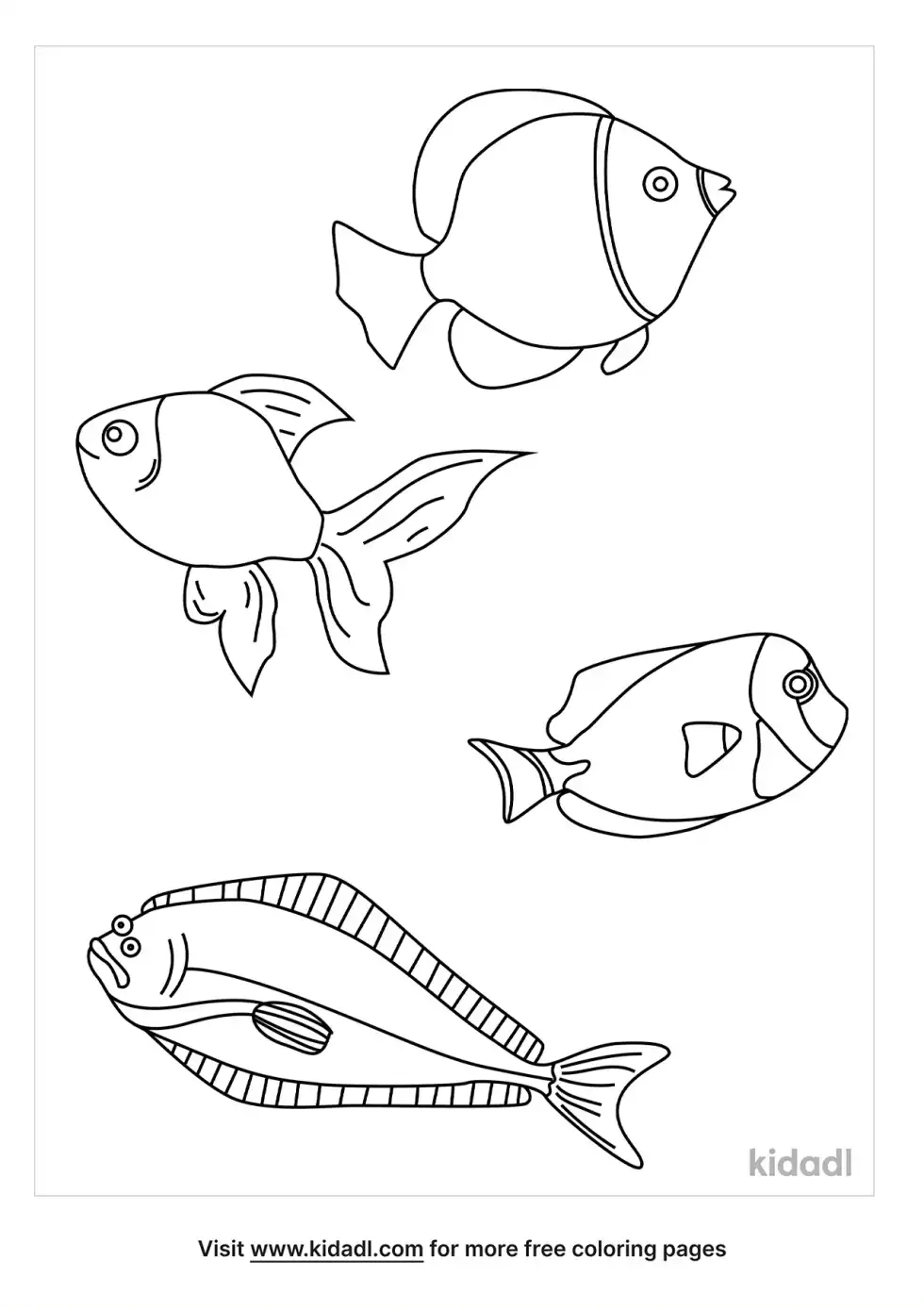 Different Fish Coloring Page