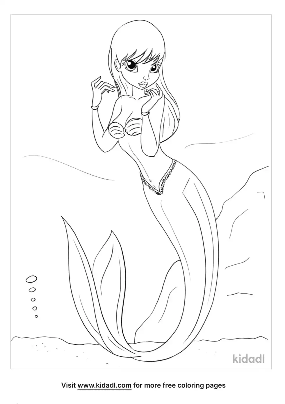 Geometric Mermaid Coloring Page