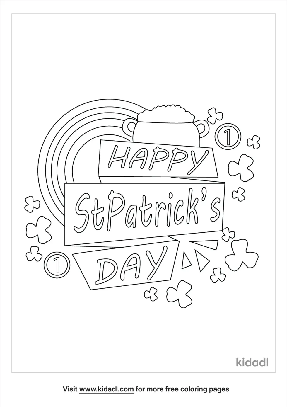 St Patrick's Day Rainbow Coloring Page