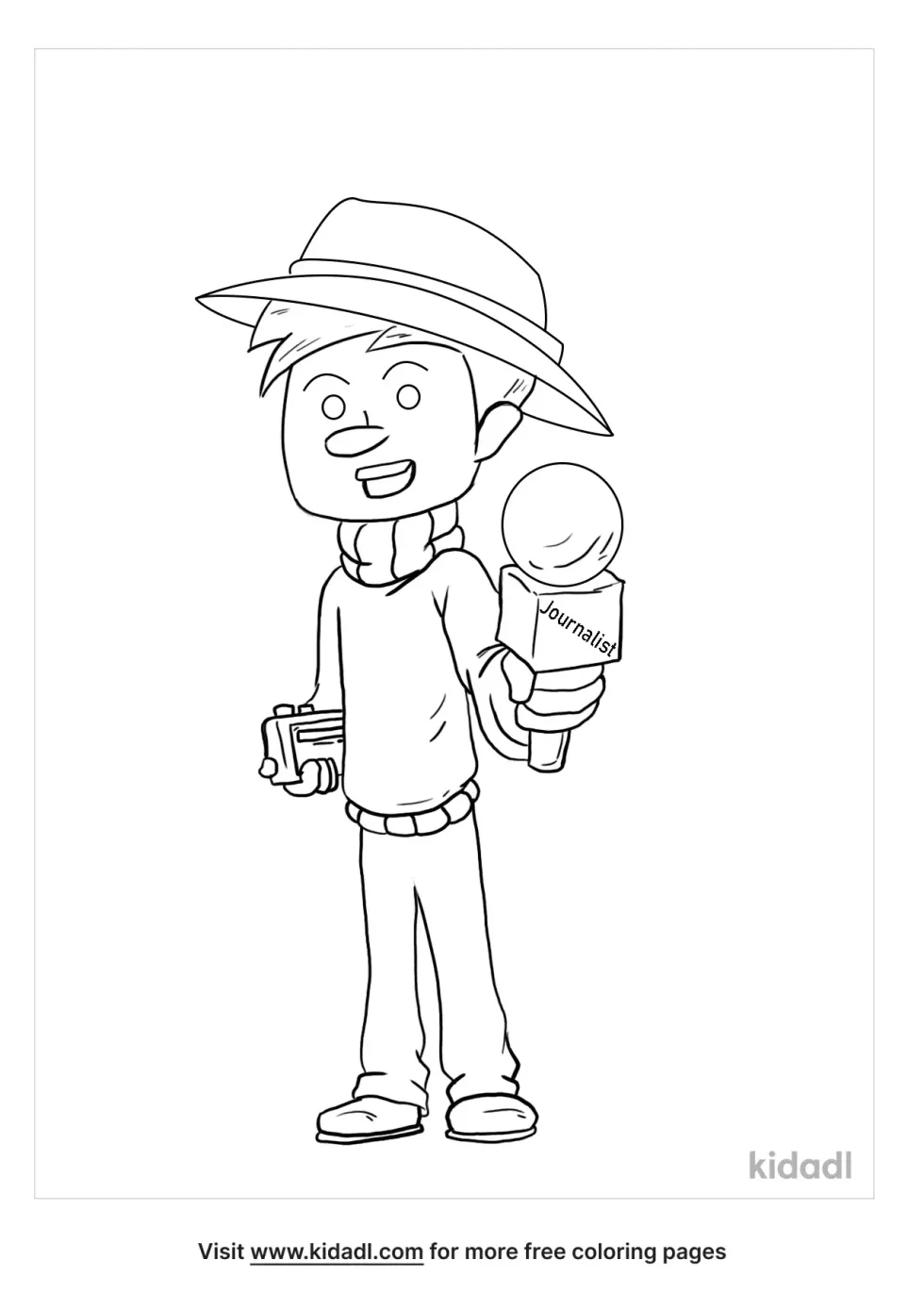 Journalist Coloring Page | Kidadl