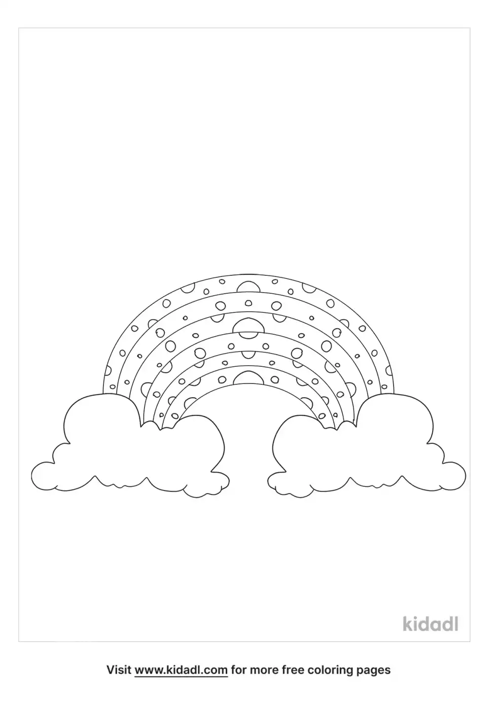 Rainbow With Blotter Dots Coloring Page