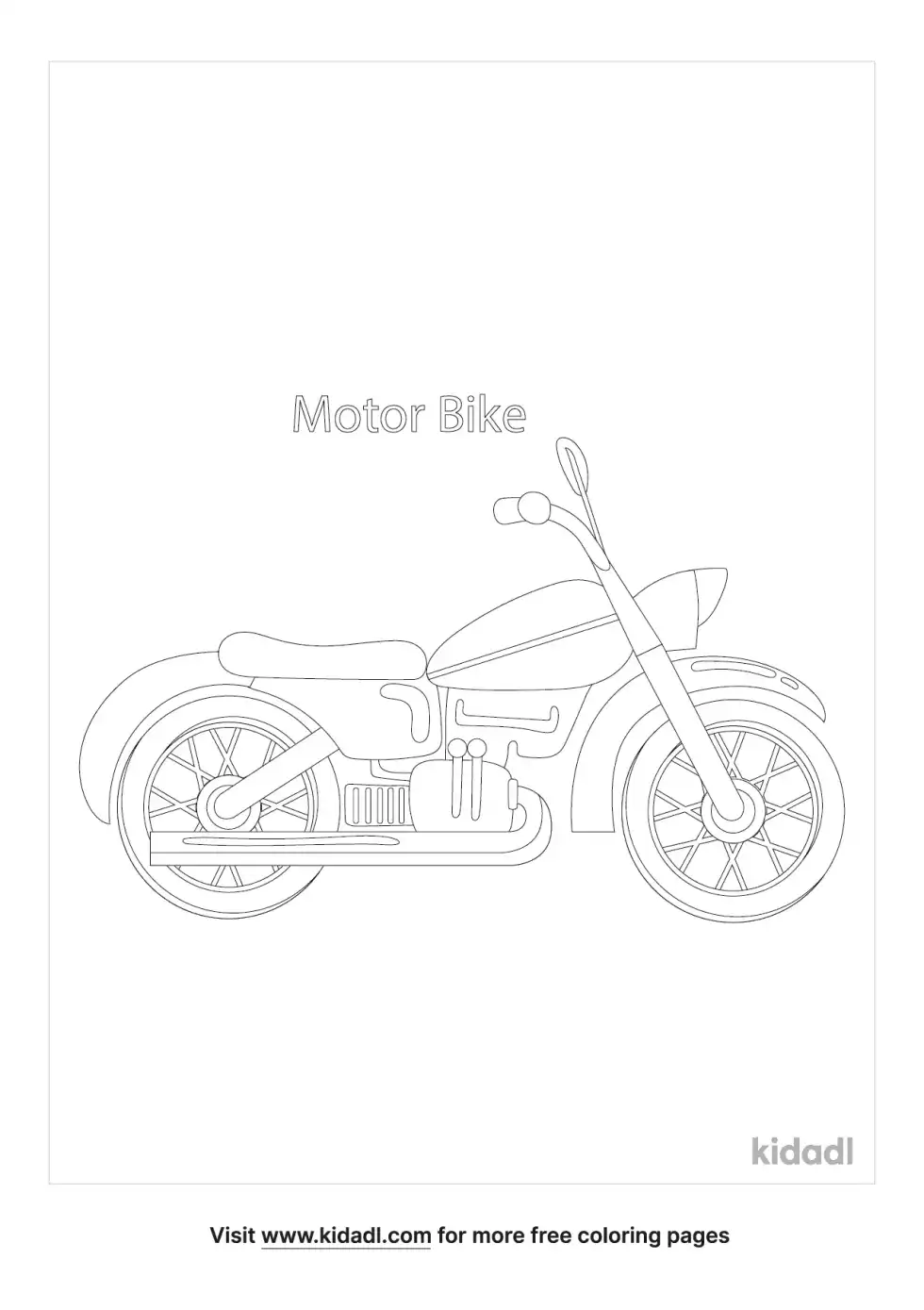 Old Motorcycle Coloring Page