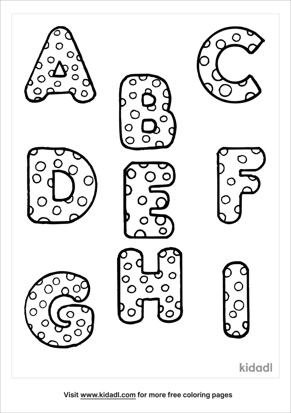 Polka Dot Letters Coloring Page
