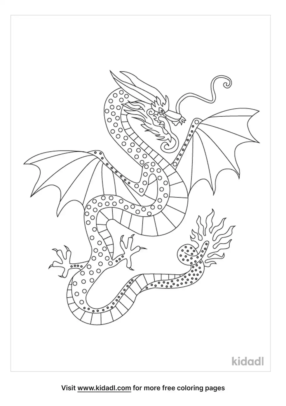 Detailed Japanese Dragon Coloring Page