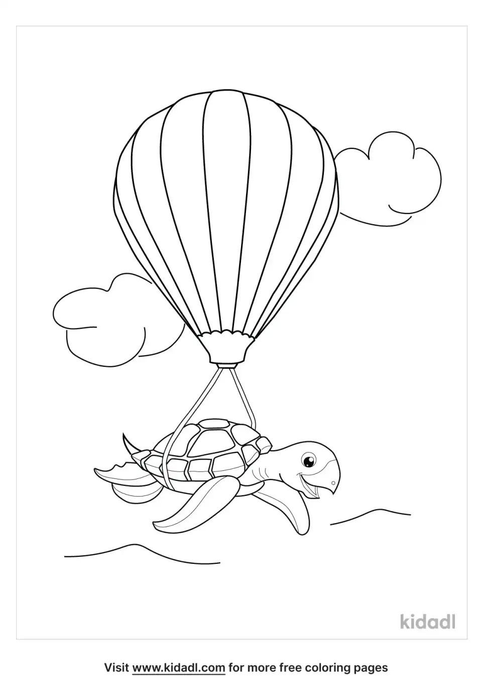 Flying Turtle Coloring Page