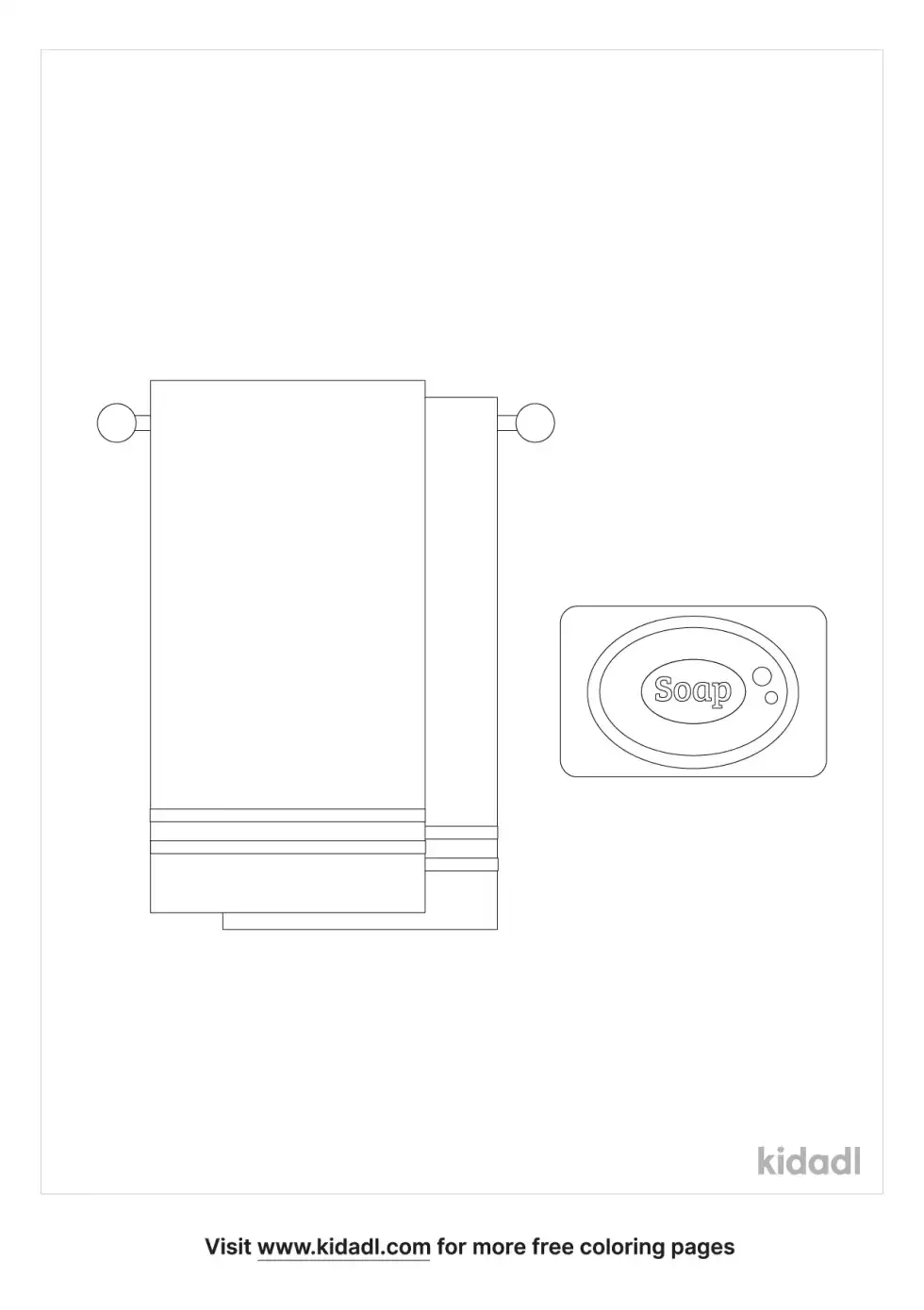 Washcloth And Soap Coloring Page