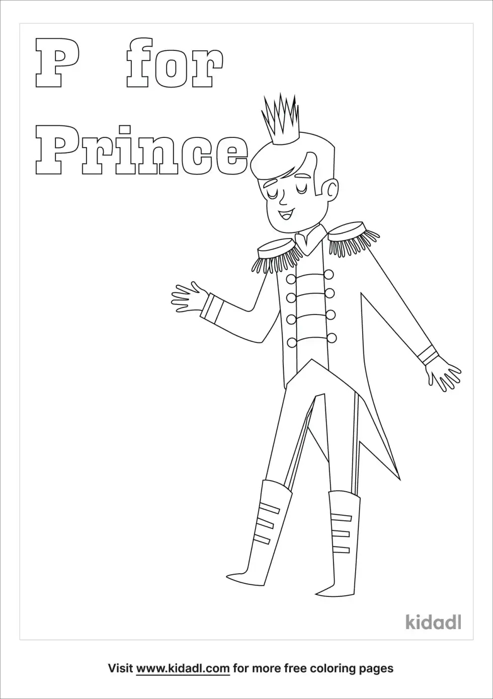 P Is For Prince Coloring Page