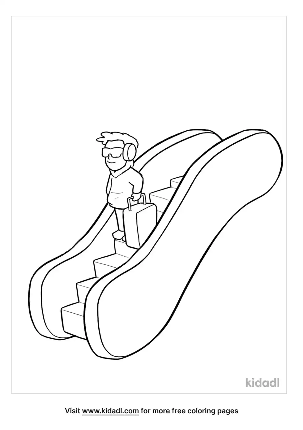 Escalator Coloring Page