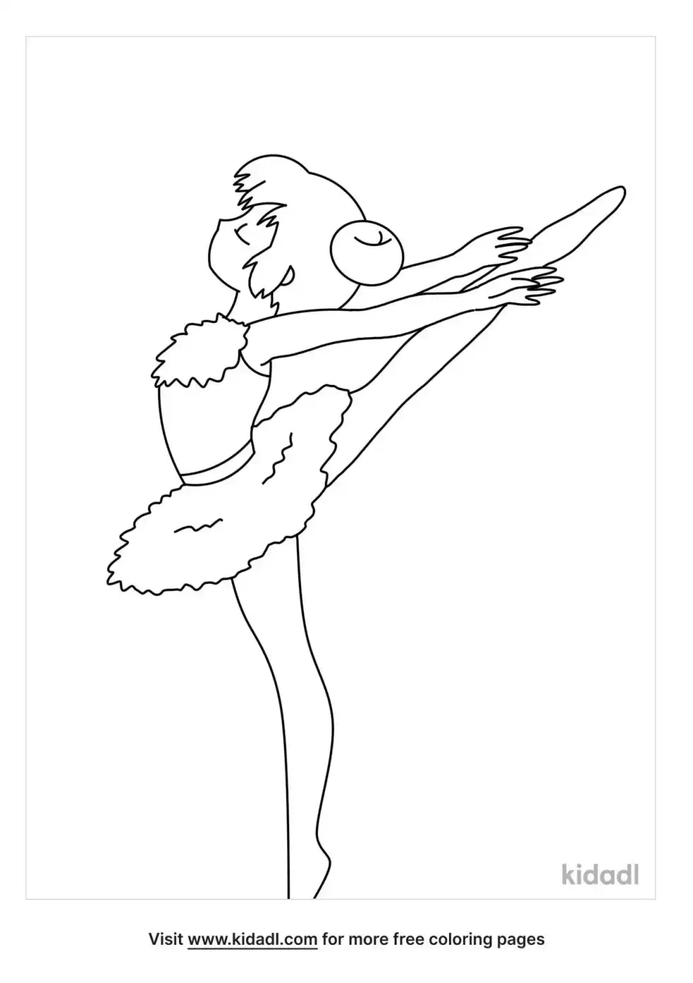 Anime Girl Ballerina Coloring Page
