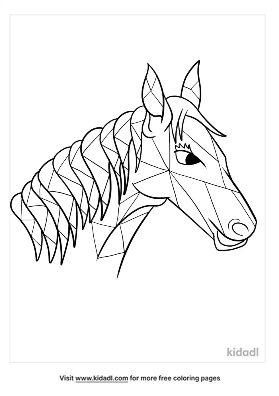 Geometric Horse Head Coloring Page