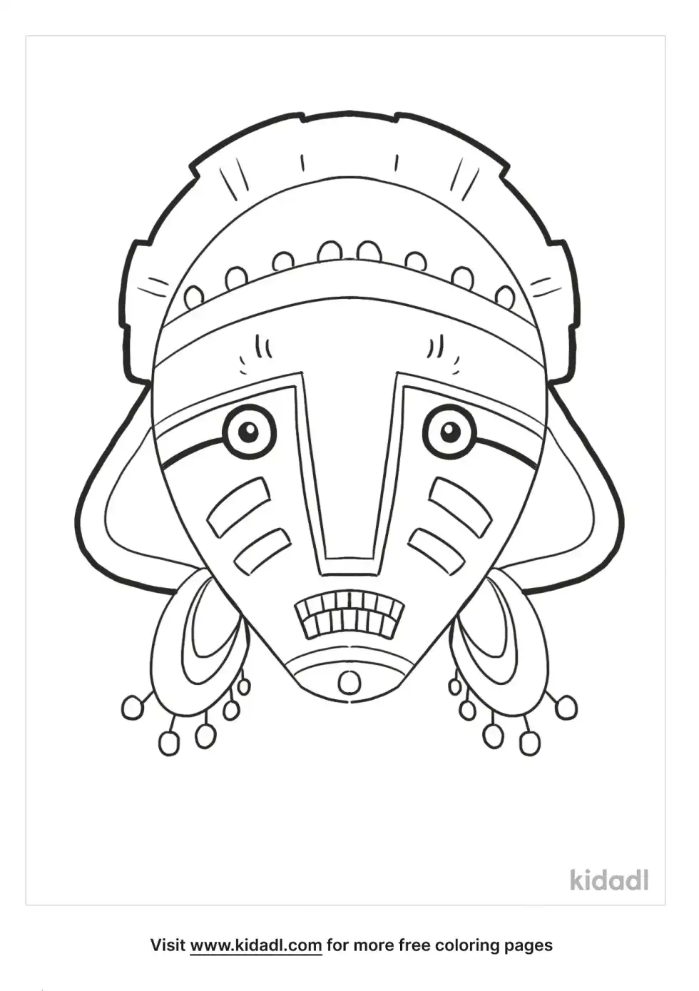 African Mask Coloring Page