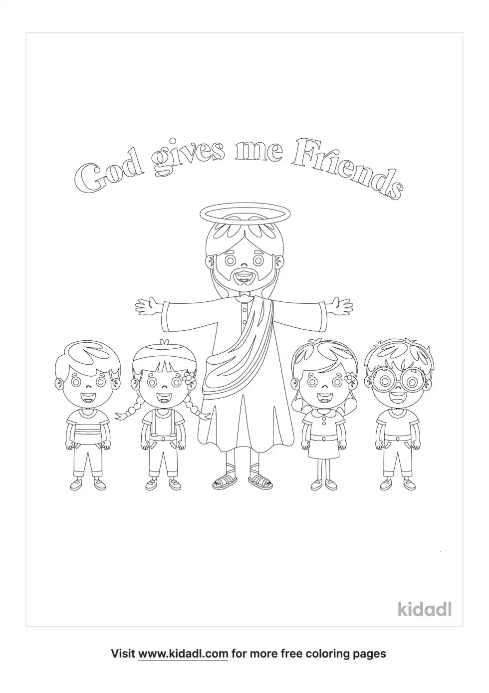 God Gives Me Friends Coloring Page