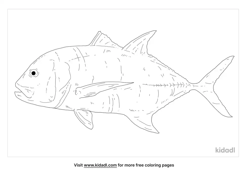 Giant Trevally Coloring Page