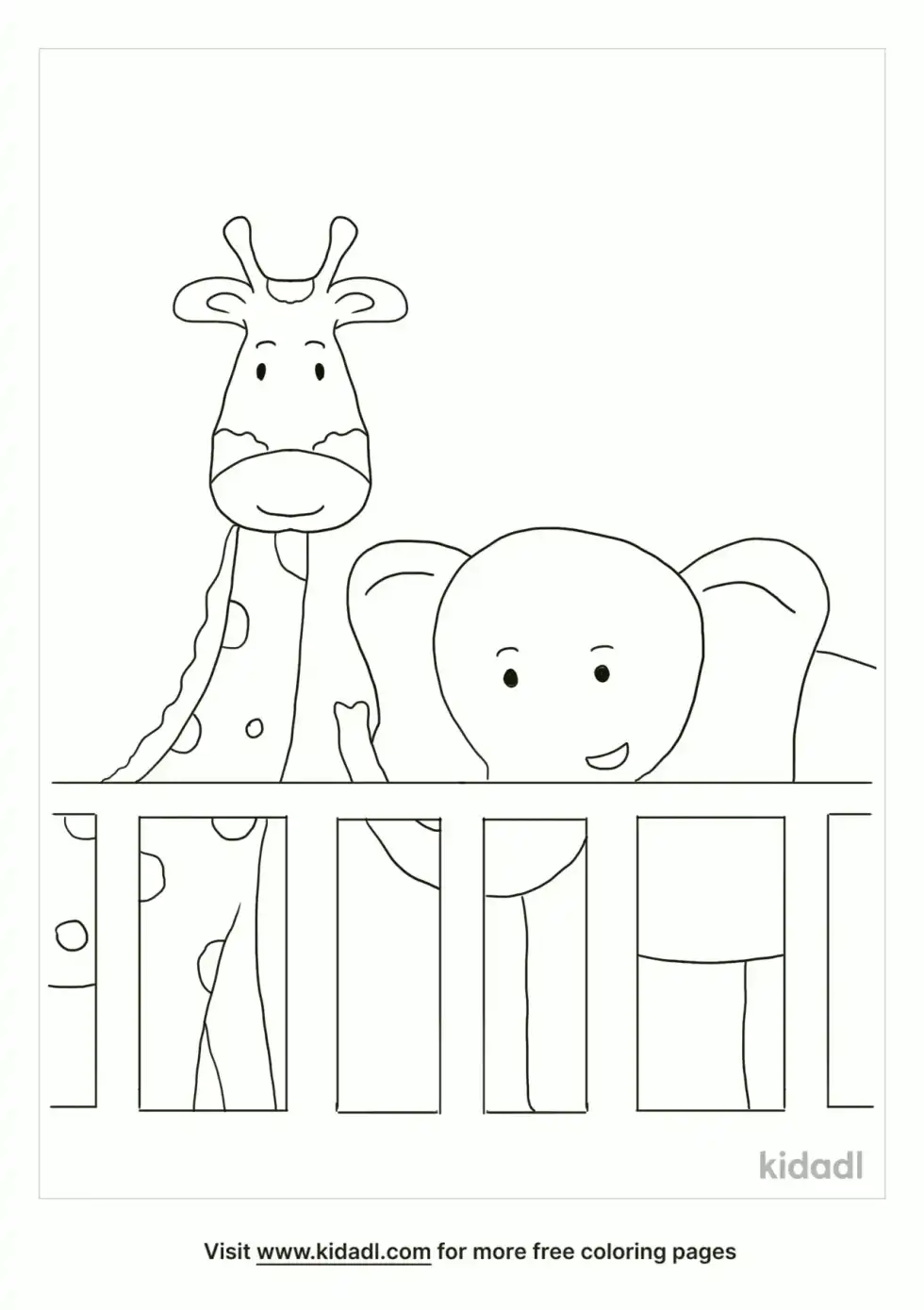 Baby Zoo Animals Coloring Page