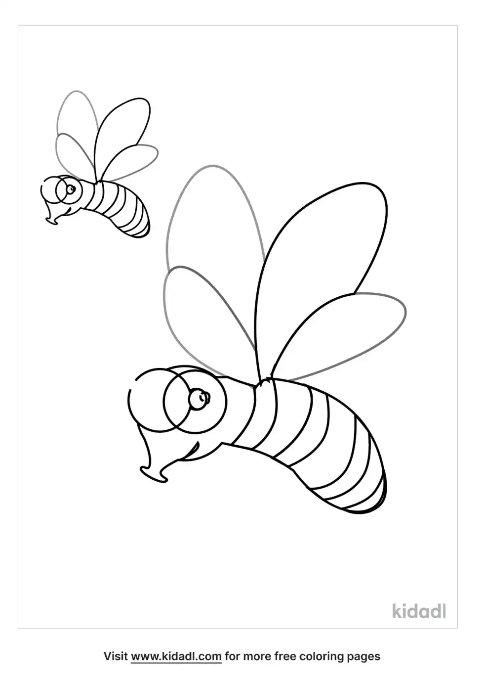 Honey Bees Working Coloring Page