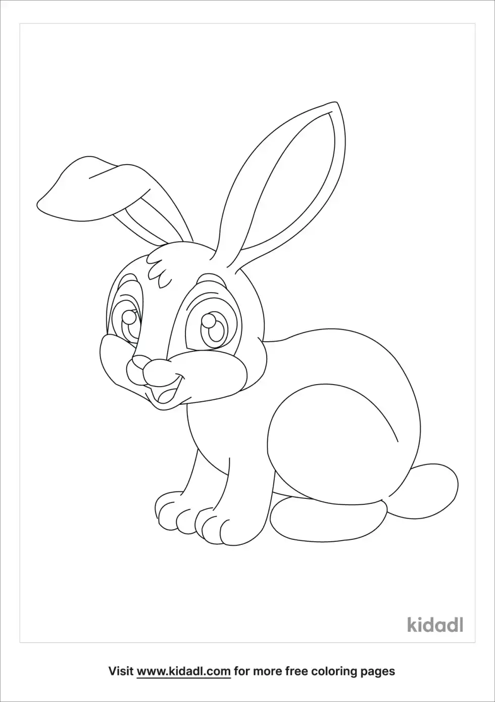 Bunny With Long Ears Coloring Page