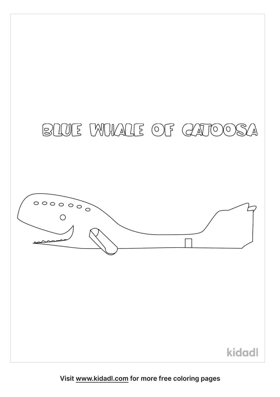 Blue Whale Of Catoosa Coloring Page