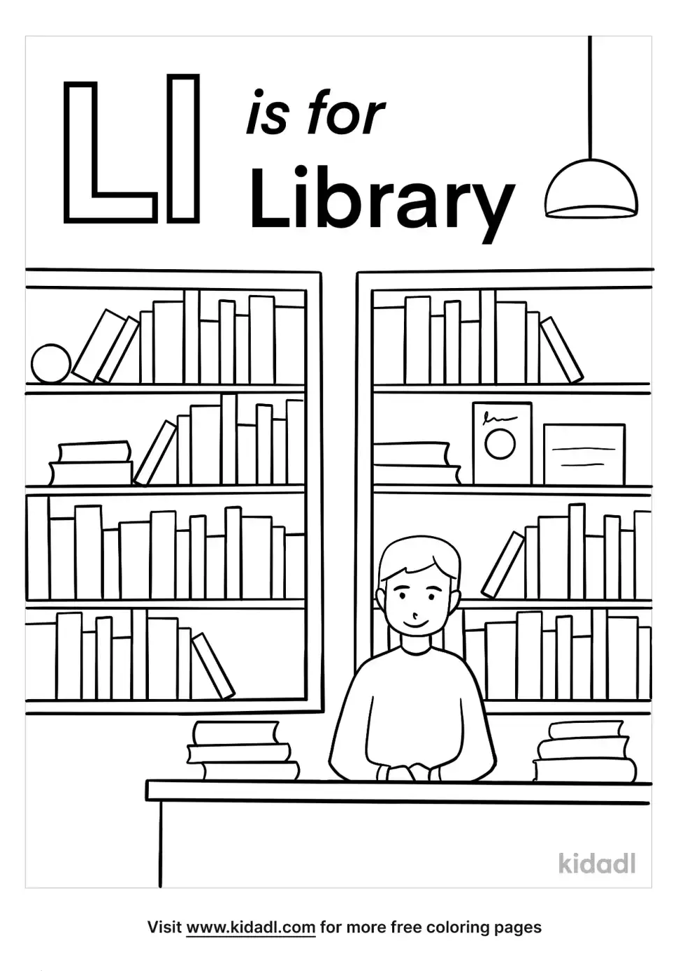 L Is For Library Coloring Page