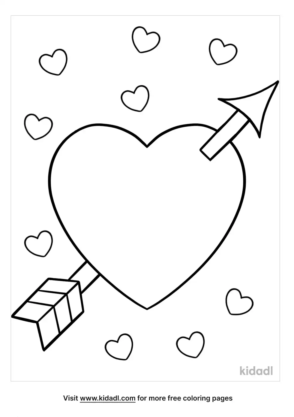 Heart With Arrow Coloring Page