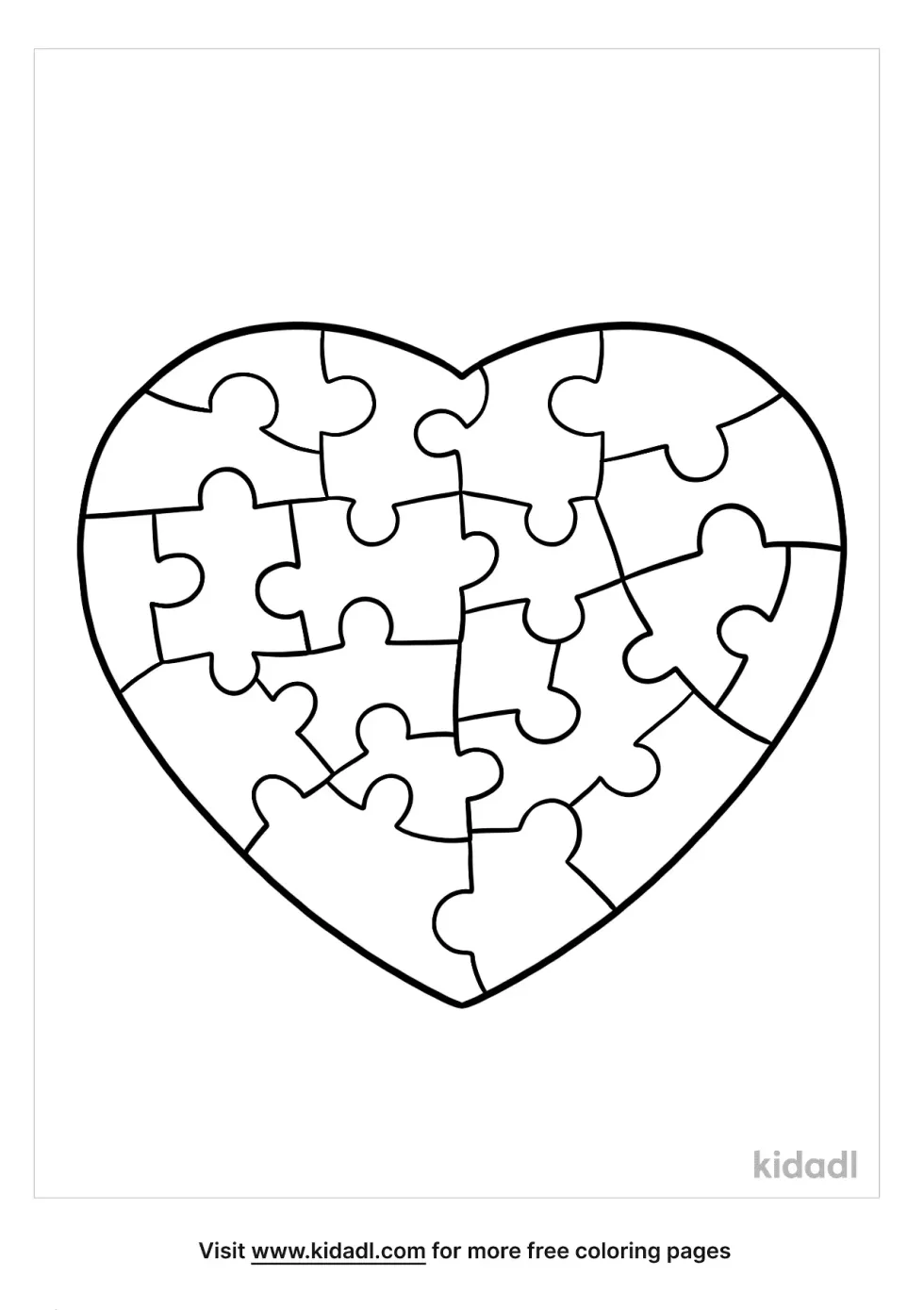 Heart Puzzles Coloring Page