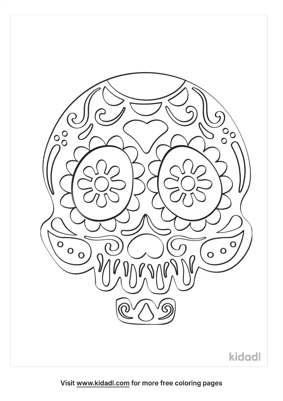 Flowers Shaped Like Skulls Coloring Page
