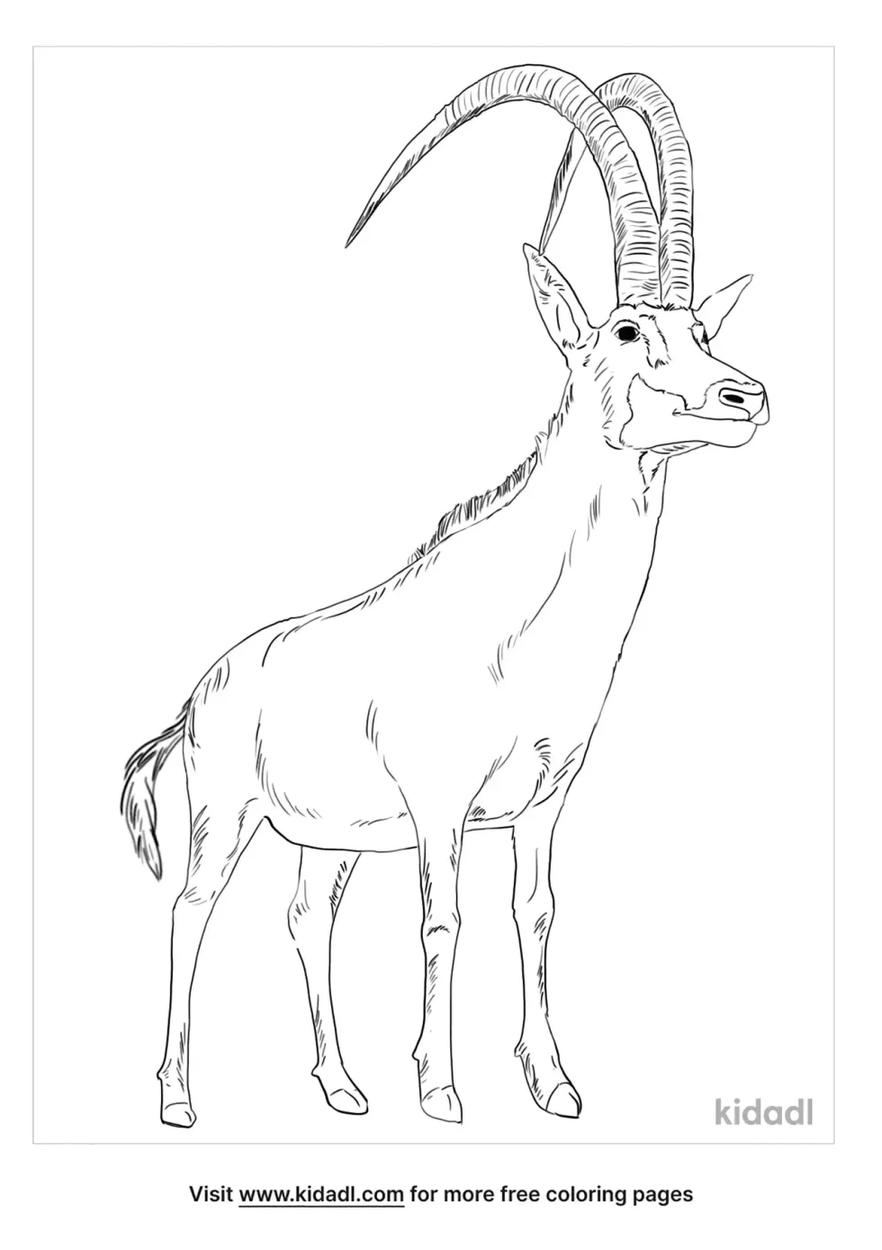 Giant Sable Antelope Coloring Page