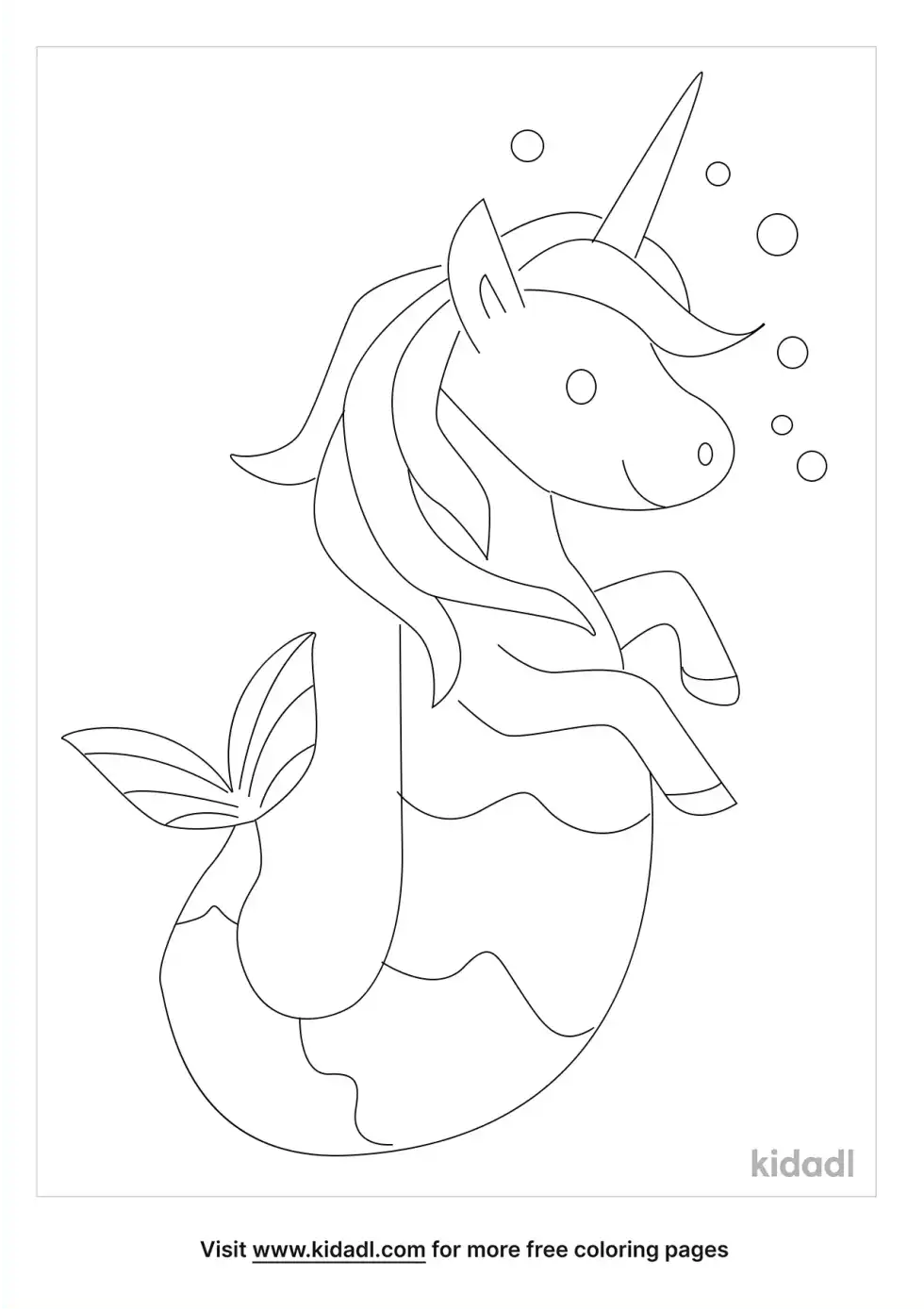 Mermaid Horses Coloring Page