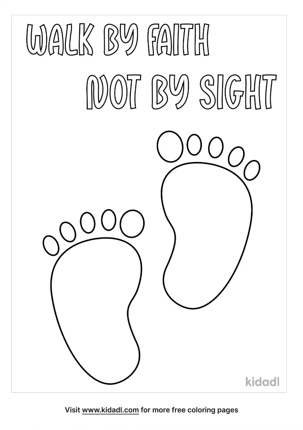Walk By Faith For Kids Coloring Page