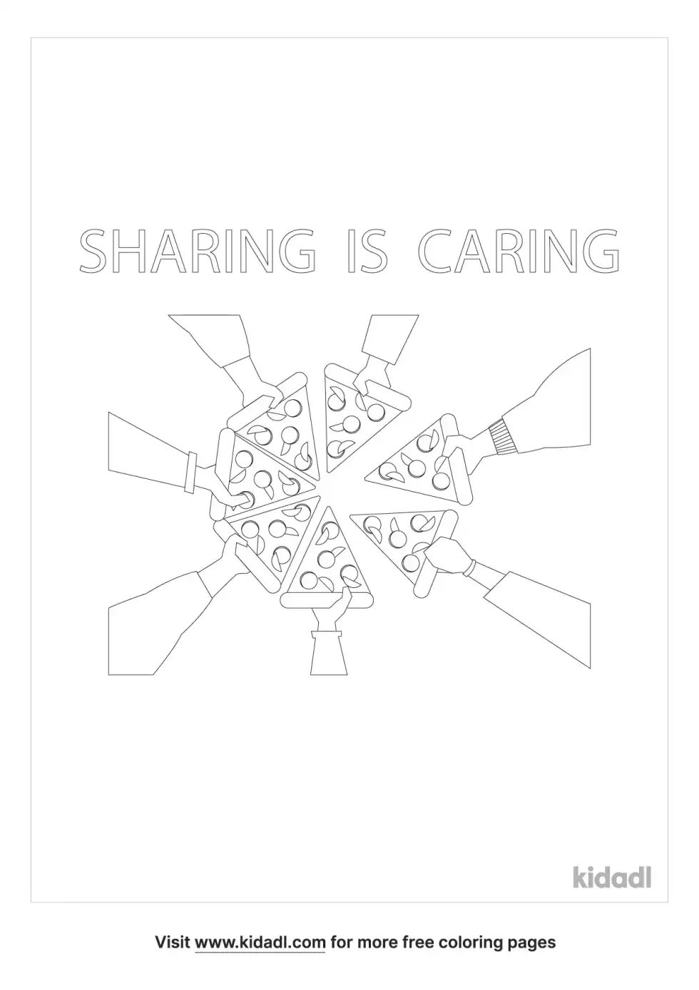 Sharing Is Caring Coloring Page
