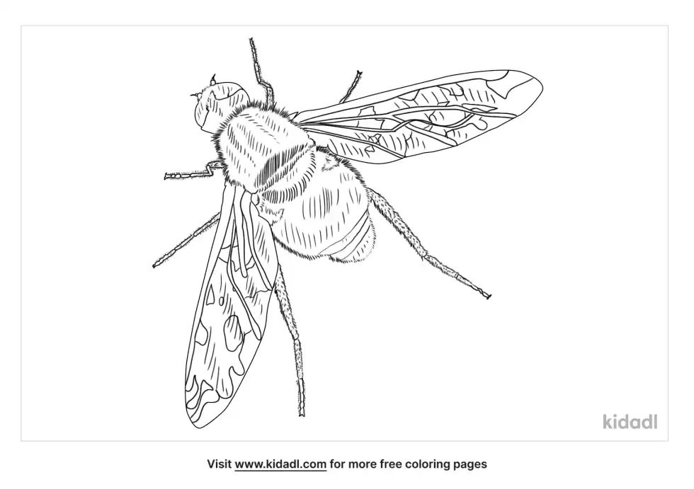 Tiger Bee Fly Coloring Page