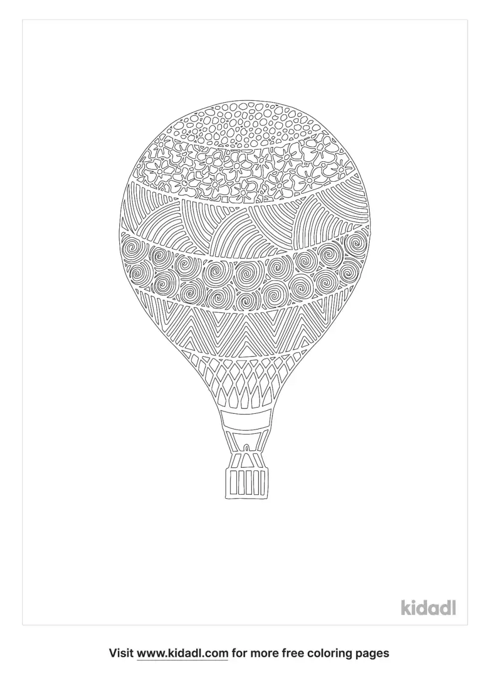 Intricate Hot Air Balloon Coloring Page