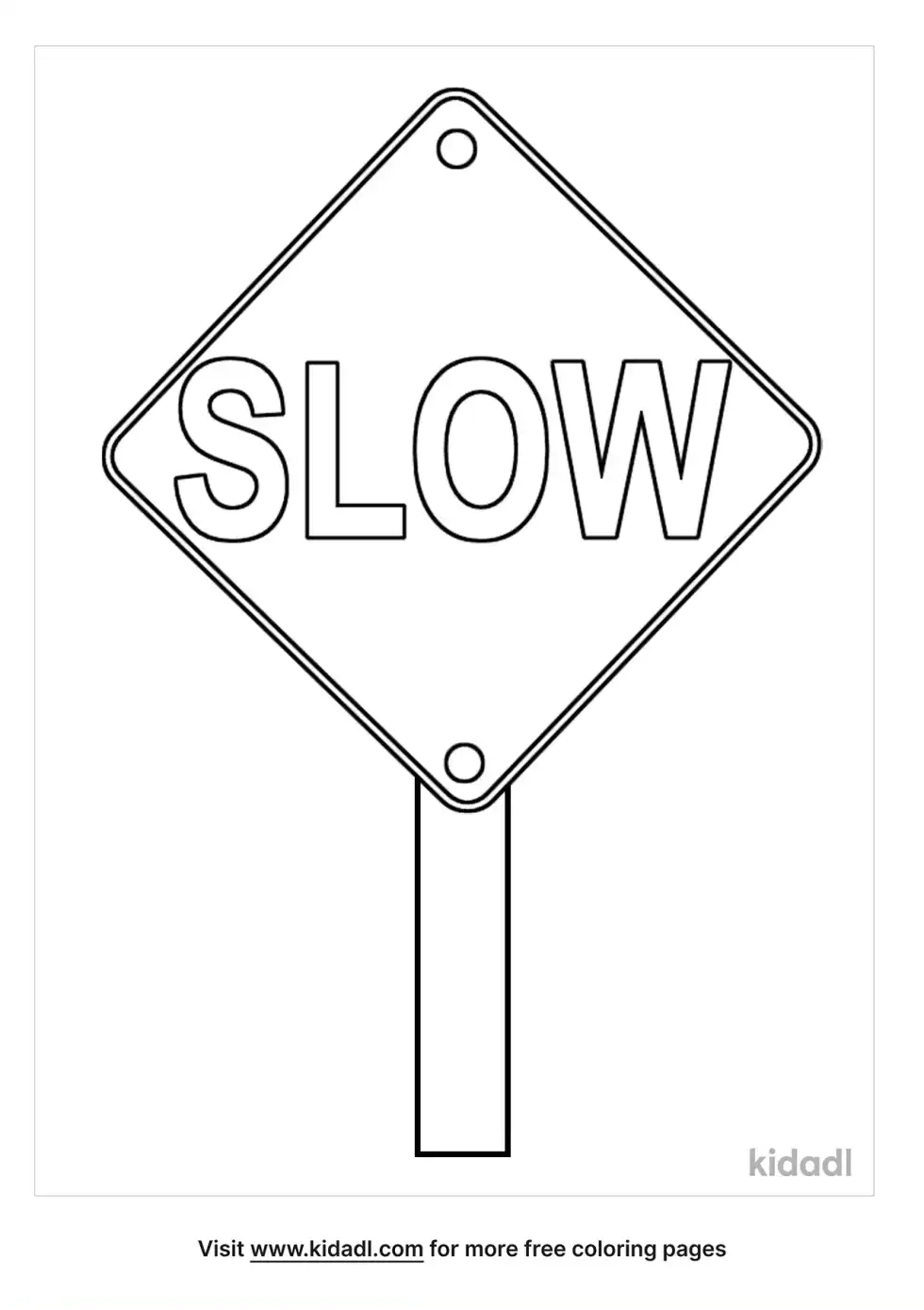 Slow Sign Coloring Page