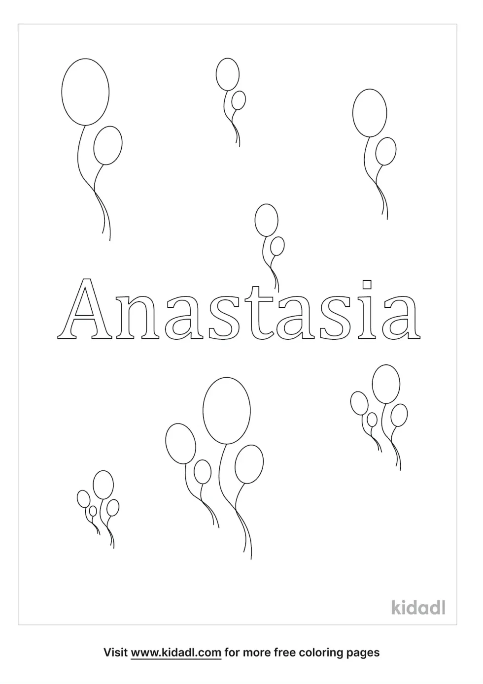 Anastasia Name Coloring Page