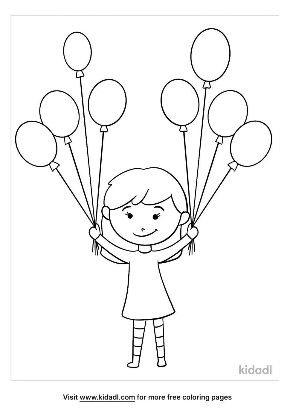 Little Girl Holding Balloons