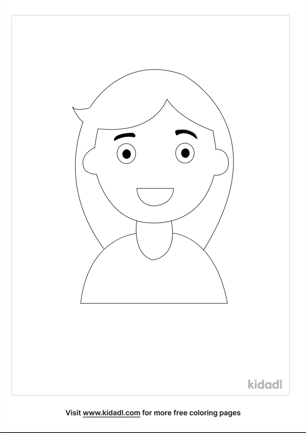 Girl Face Coloring Page