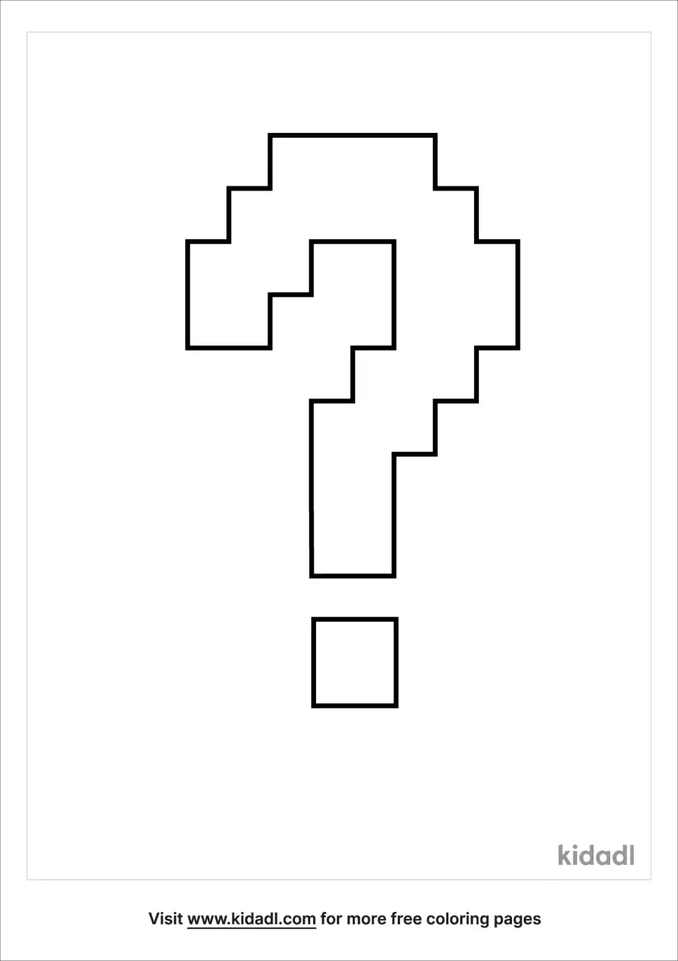 Pixel Question Mark Coloring Page