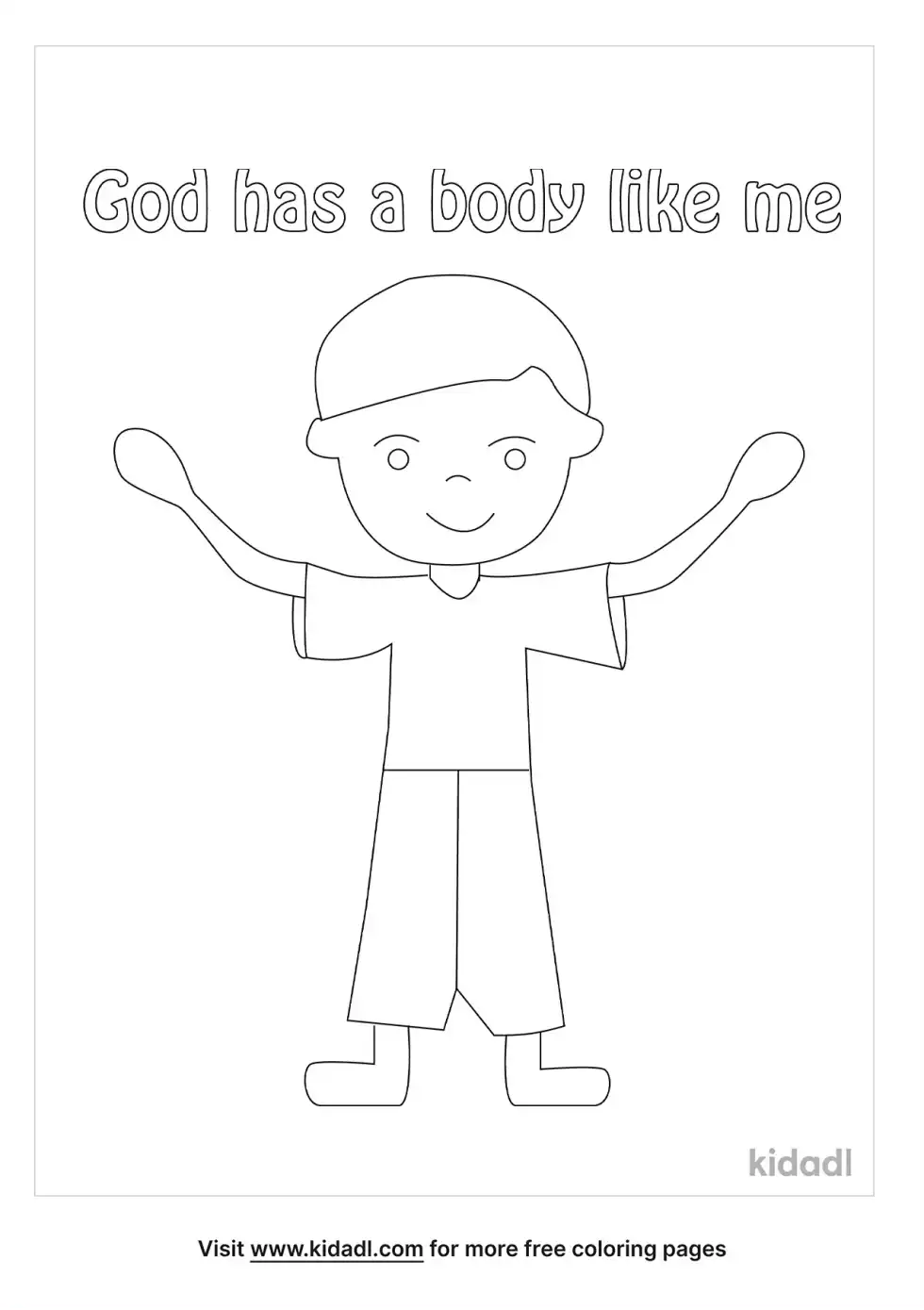God Has A Body Like Me Coloring Page