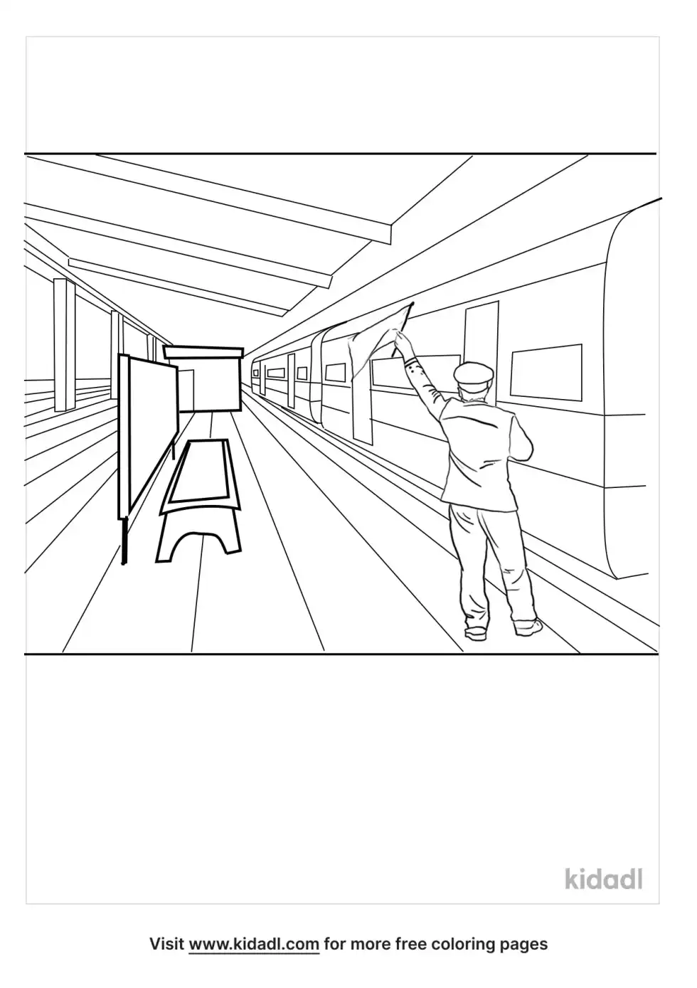 Train Conductor Coloring Page