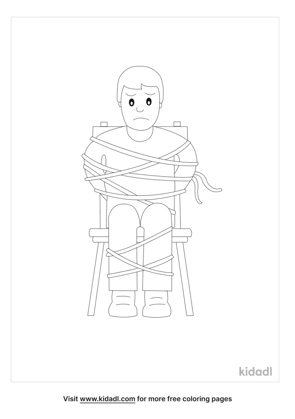 Man Tied Up Coloring Page