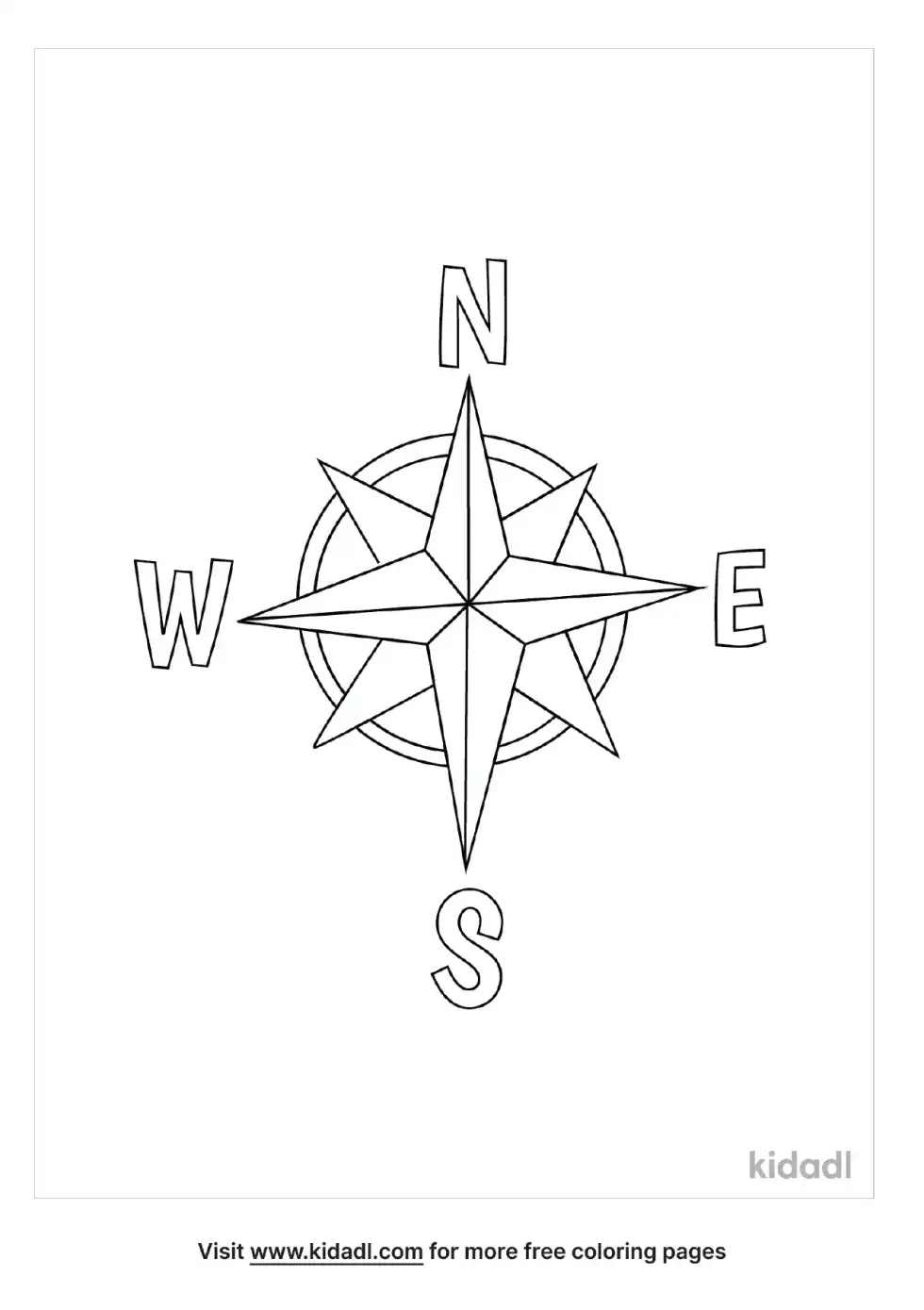 Nautical Compass Coloring Page