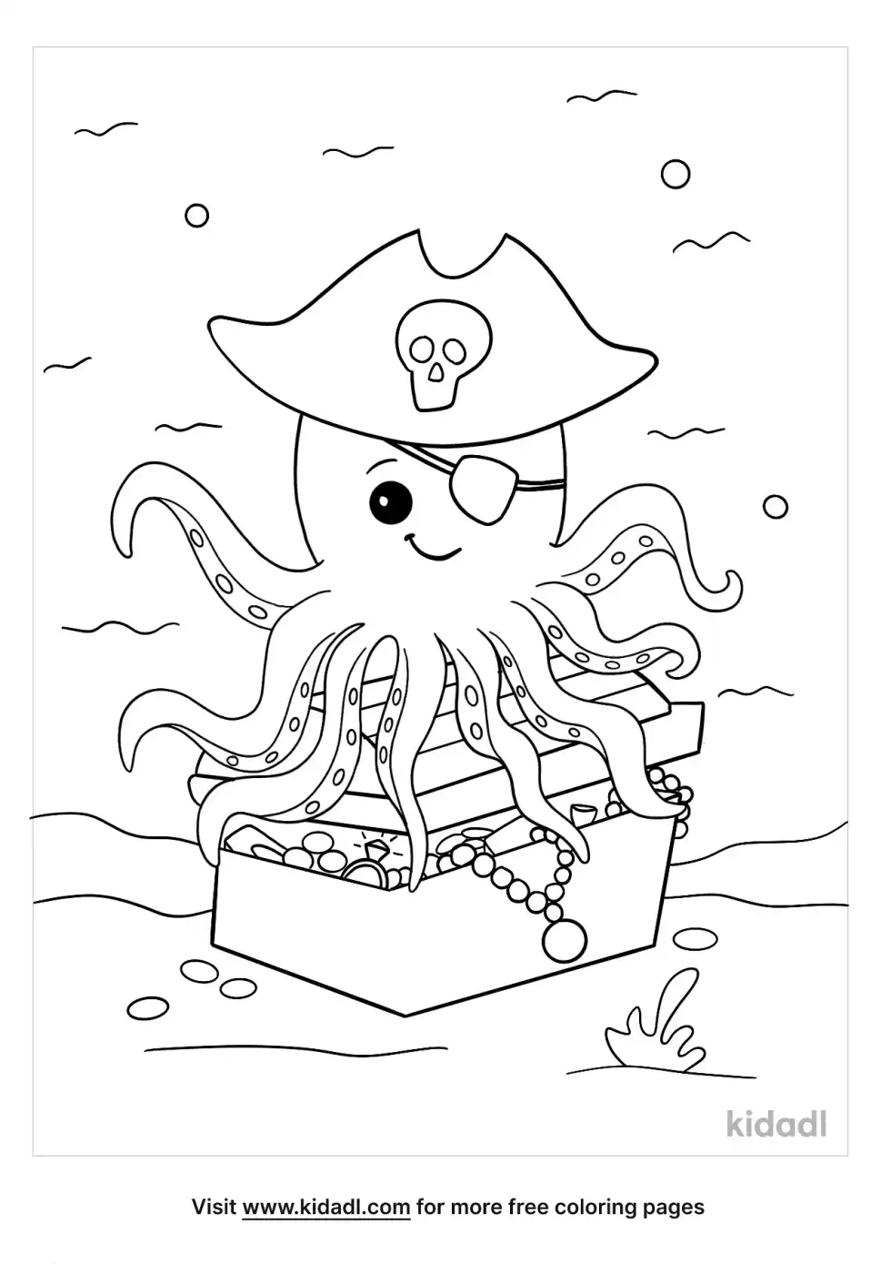 Octopus Pirate Coloring Page