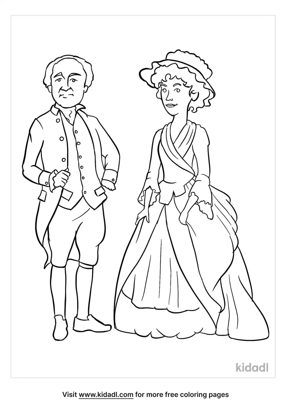 John And Abagail Adams Coloring Page